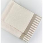 Asciugamani beige 55x100 di spugna 2 pezzi da bagno Ipersan 