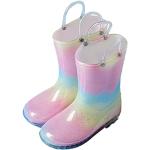 Stivali larghezza E numero 28,5 tinta unita con glitter impermeabili da pioggia per bambini 