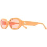 Occhiali da sole rettangolari arancione chiaro in acetato per Donna Linda Farrow Luxe 