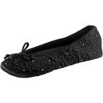 Pantofole larghezza E nere numero 40 in pelle di camoscio traspiranti da viaggio per Donna Isotoner 