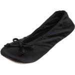 Ballerine slippers nere taglie comode in pelle di camoscio traspiranti per Natale per Donna Isotoner 