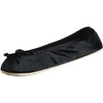 Pantofole nere taglie comode in pelle di camoscio traspiranti da viaggio per Donna Isotoner 