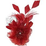 Spille eleganti rosse artigianali per cerimonia con fiore per Donna 