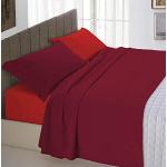 Italian Bed Linen Natural Color Completo Letto Doppia Faccia, 100% Cotone, Rosso/Bordeaux, Singolo, 3 unità