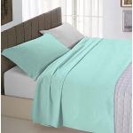 Italian Bed Linen Completo Letto Natural Color, 100% Cotone, Verde Acqua/Grigio Chiaro, Matrimoniale