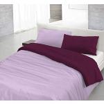 Parure copripiumino color prugna 200x200 cm di cotone Italian Bed Linen 