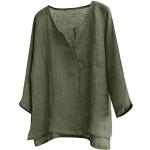 Magliette & T-shirt asimmetriche militari verdi XL taglie comode in viscosa tinta unita manica lunga 