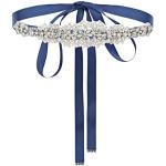 Cinture gioiello eleganti blu navy L con strass per matrimonio per Donna 
