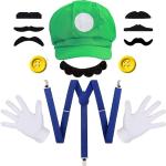Costumi Halloween scontati verdi L traspiranti per Uomo Super Mario Luigi 