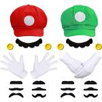 Cappelli rossi M traspiranti di Carnevale per Donna Super Mario Luigi 
