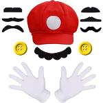 Baffi finti scontati rossi XS traspiranti per Uomo Super Mario Luigi 