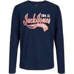 JACK & JONES JJELOGO TEE LS NECK 2 COL 23/24 NOOS JNR, T-Shirt Uomo, Blu (Navy Blazer), 140