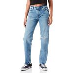 Jeans dritti vita 28 blu chiaro di cotone per Donna Jack Jones 