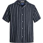 Camicie scontate eleganti blu XXL taglie comode di cotone per l'estate mezza manica alla coreana per Uomo Jack Jones 