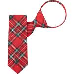 Jacob Alexander Red Christmas Plaid - Cravatta da bambino con cerniera da 35,6 cm