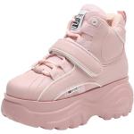 Sneakers alte larghezza E eleganti rosa numero 40 di cotone chiusura velcro traspiranti per Donna Jamron 