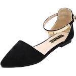 Ballerine eleganti nere numero 39,5 di pelle traspiranti con cavigliera per Donna Jamron 