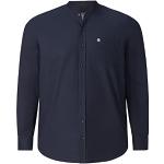 Camicie casual blu scuro 3 XL taglie comode di cotone manica lunga alla coreana per Uomo 