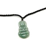 JCA1717 Agathe Creation - Collana in giada Buddha Guan Yin, con pietra di giada naturale (categoria “A”), portafortuna, fatta a mano