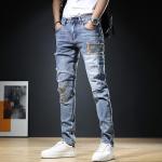 Jeans slim casual di cotone lavabili in lavatrice per l'autunno per Uomo 