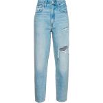 Jeans Azzurro 'high Loose Taper' Sfrangiato -