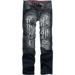 Jeans neri di cotone slavati per Uomo rock rebel by emp 
