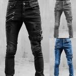 Jeans neri 3 XL taglie comode di cotone da lavare a mano per la primavera a vita alta per Uomo 