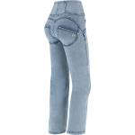Jeans cropped scontati blu chiaro L in denim per Donna Freddy WR.UP 