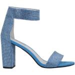 Sandali gioiello scontati azzurri numero 40 di pelle tinta unita chiusura velcro per Donna Jeffrey Campbell 