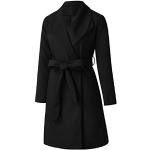 Cappotti corti eleganti neri 3 XL taglie comode di eco-pelliccia con glitter antivento manica lunga per Donna 