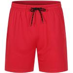 Shorts casual rossi S taglie comode traspiranti lavabili in lavatrice da running per Uomo 