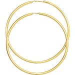 JOBO - Orecchini a cerchio da donna, misura grande, in oro 333, diametro 50 mm