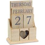 Joe Davies Calendario perpetuo, stile country, con decorazione a cuore, in legno (lingua italiana non garantita)