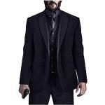 John Wick Suit | John Wick Capitolo 3 Parabellum Keanu Reeves Nero 3 Pezzi Suit per Uomo, Costume nero, L