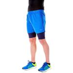 Shorts scontati blu XL in microfibra antivento traspiranti da running per Uomo 