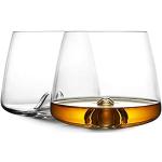 Jsmhh Bicchieri di Whisky per Uomo, Set di Vetro Acqua 12oz di 2 Tazze di frantumazione Chiara per Scotch, Whisky, liquore e Cocktail