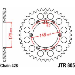 JT SPROCKETS Corona standard in acciaio 805 - 428