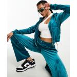 Juicy Couture - Pantaloni della tuta in velour blu con logo con strass in coordinato