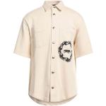 Camicie stampate classiche beige XS di cotone tinta unita per l'estate mezza manica per Uomo Roberto Cavalli Just 
