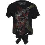 Magliette & T-shirt scontate nere XS di cotone tinta unita mezza manica con manica corta per Donna Roberto Cavalli Just 