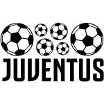 Juventus FC Pallone da calcio Adesivo da parete Art Deco Decorazione della stanza Ragazzi Squadra di calcio Cresta Calcio Etichetta Distintivo Serie A