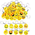 Portachiavi gialli in silicone per bambini Emoji 