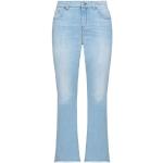 Jeans blu di cotone tinta unita con frange slavati per Donna KAOS Jeans 
