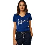 Magliette & T-shirt blu XS con perline con scollo a V mezza manica con scollo a V per Donna Kaporal 