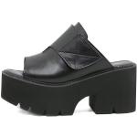 Stivali larghezza E eleganti neri numero 40 di gomma con cerniera con tacco sopra i 9 cm antiscivolo con tacco per Donna 