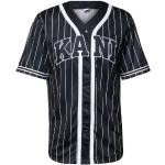 Karl kani kk serif pinstripe baseball shirt black / white