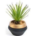 Kave Home - Piccola Palma artificiale in vaso in ceramica nero e dorato