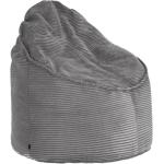 Kave Home - Pouf Wilma in velluto a coste spesso grigio Ø 80 cm