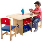 KidKraft Stella Set Tavolo con 2 Sedie in Legno, Tavolino con Contenitori, Mobili per Camera da Letto e Sala Giochi per Bambini, 26912