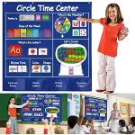 KIKIGOAL Circle Time Center Classroom Pocket Chart Educational Pocket Chart Materiali didattici Calendario di apprendimento Meteo Conteggio Lettera Colore Forma